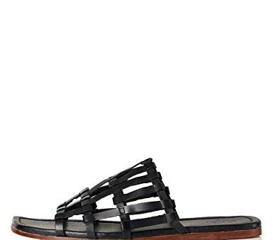 FIND Lattice Leather Sandalias de Punta Descubierta, Negro (Black), 38 EU Sale